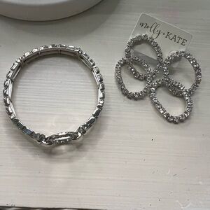 Silver Bracelet and Earring Set
